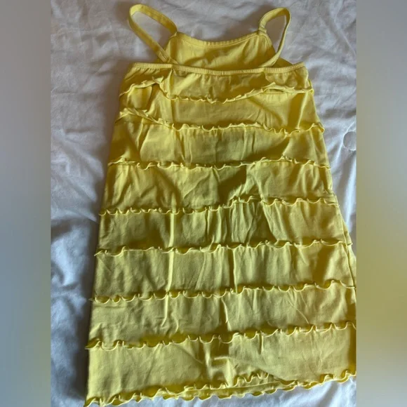 Hanna Anderson yellow tiered dress size 120/6 - Picture 2 of 5